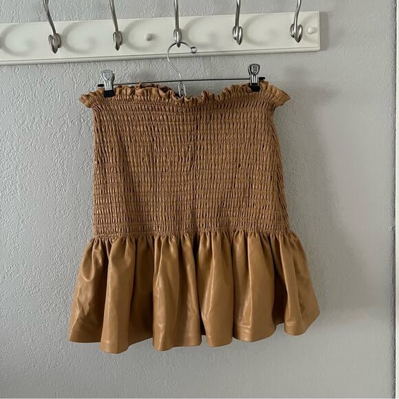 A.L.C. Jenny Shirred Faux Leather Mini Skirt - Picture 7 of 7